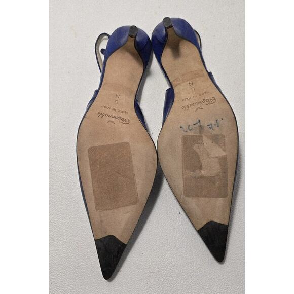 Faconnable Women’s Slingback Royal Blue Heeled Shoes Sz 6 N Made in Italy - Picture 8 of 9